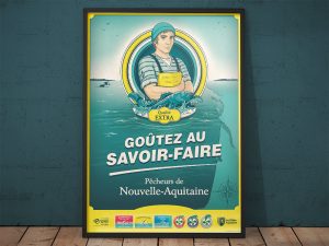 Création de l’emblème et de l'affiche de l’association des pêcheurs de Nouvelle-Aquitaine