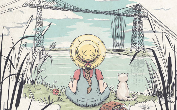 Affiche et illustration pour le pôle d'accueil du Pont Transbordeur