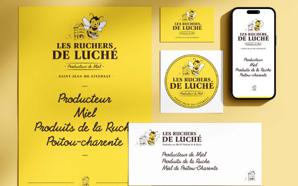 Création de logo et identité visuelle pour les Ruchers de Luché